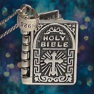Antique Silver Bible Necklace